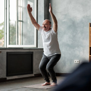 Senior man excercising